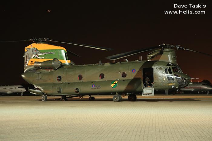 Helicopter Boeing CH-47D Chinook Serial M.7031 Register ZA683 used by Royal Air Force RAF. Aircraft history and location