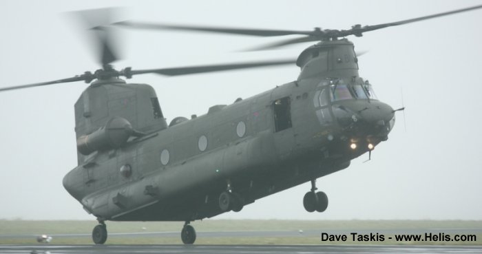 Helicopter Boeing CH-47D Chinook Serial M.7001 Register ZA718 used by Royal Air Force RAF. Built 1993. Aircraft history and location