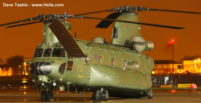Helicopter Boeing MH-47E Chinook Serial M.4479 Register ZH900 N2060H used by Royal Air Force RAF ,Boeing Helicopters. Aircraft history and location