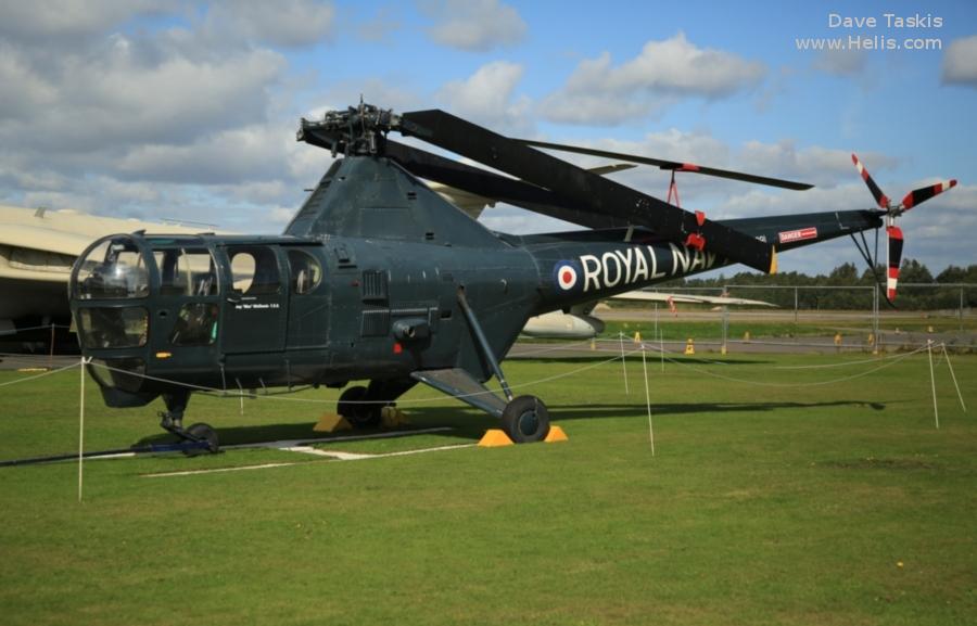 Helicopter Westland Dragonfly HR.3 Serial wa/h/067 Register WH991 used by Fleet Air Arm RN (Royal Navy). Built 1952. Aircraft history and location