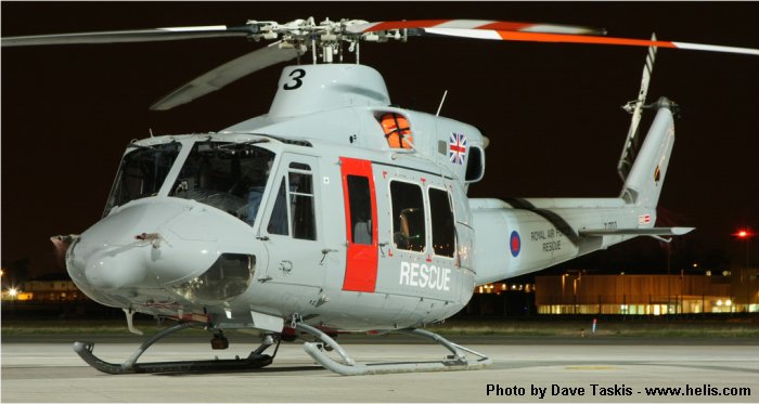 Helicopter Bell 412EP Serial 36296 Register ZJ703 G-CBST used by Royal Air Force RAF ,FB Heliservices ,Bristow. Built 2002. Aircraft history and location