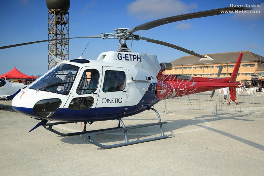 Helicopter Airbus H125 Serial 8485 Register G-ETPH used by Ministry of Defence (MoD) ,QinetiQ ,Airbus Helicopters UK. Built 2018. Aircraft history and location