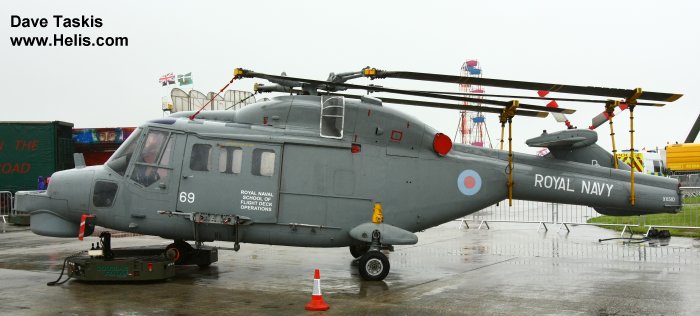 Helicopter Westland Lynx  HAS2 Serial 3/13 Register XX510 used by Fleet Air Arm RN (Royal Navy). Built 1973. Aircraft history and location