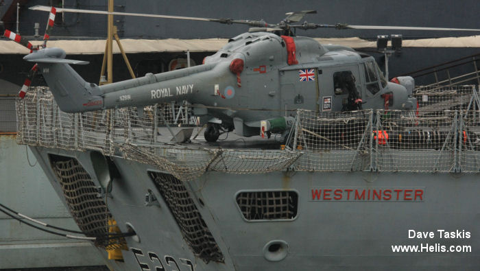 Helicopter Westland Lynx HAS2 Serial 117 Register XZ691 used by Fleet Air Arm RN (Royal Navy). Built 1979. Aircraft history and location
