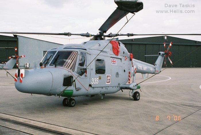 Helicopter Westland Lynx  HAS2 Serial 002 Register XZ228 used by Fleet Air Arm RN (Royal Navy). Built 1976. Aircraft history and location