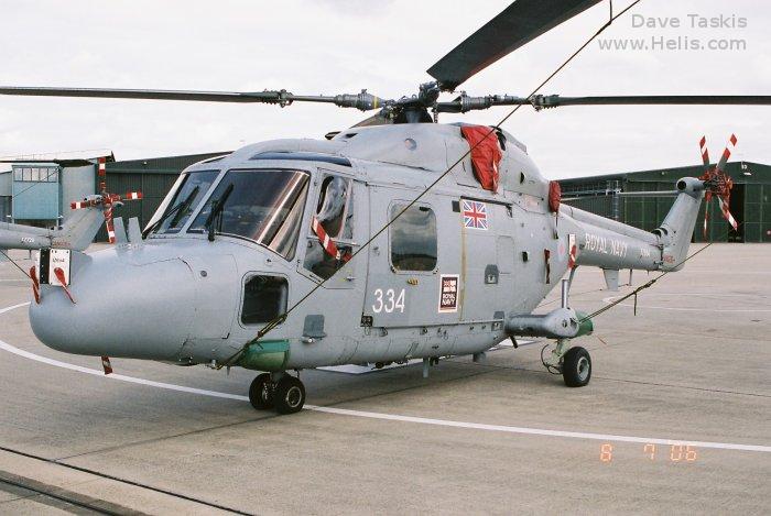 Helicopter Westland Lynx  HAS2 Serial 128 Register XZ694 used by Fleet Air Arm RN (Royal Navy). Built 1979. Aircraft history and location