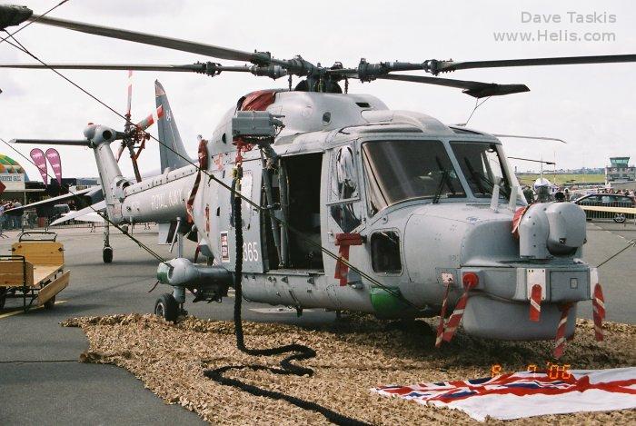 Helicopter Westland Lynx  HAS2 Serial 121 Register XZ692 used by Fleet Air Arm RN (Royal Navy). Built 1979. Aircraft history and location