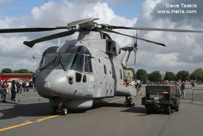 Helicopter AgustaWestland Merlin HM.1 Serial 50105 Register ZH845 used by Fleet Air Arm RN (Royal Navy). Aircraft history and location