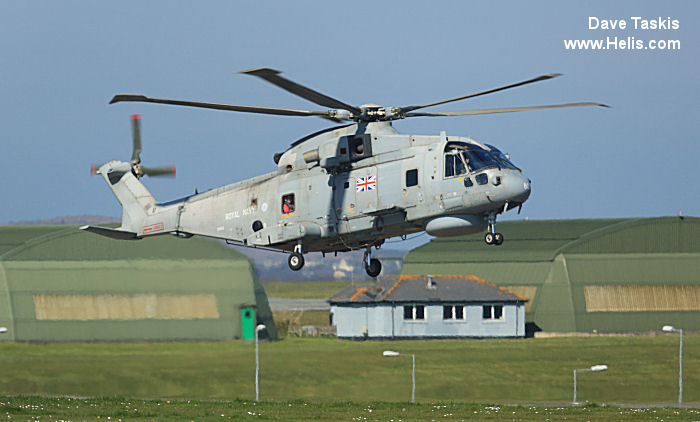 Helicopter AgustaWestland Merlin HM.1 Serial 50125 Register ZH850 used by Fleet Air Arm RN (Royal Navy). Built 2000. Aircraft history and location