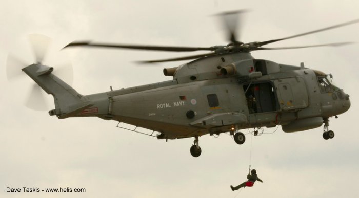 Helicopter AgustaWestland Merlin HM.1 Serial 50139 Register ZH854 used by Fleet Air Arm RN (Royal Navy). Aircraft history and location