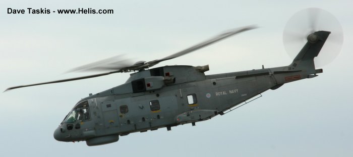 Helicopter AgustaWestland Merlin HM.1 Serial 50147 Register ZH856 used by Fleet Air Arm RN (Royal Navy). Built 2001. Aircraft history and location
