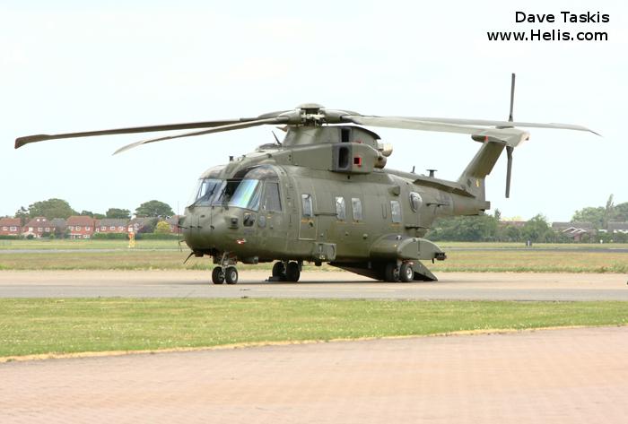 Helicopter AgustaWestland Merlin HC.3 Serial 50191 Register ZJ136 used by Fleet Air Arm RN (Royal Navy) ,Royal Air Force RAF. Built 2001. Aircraft history and location