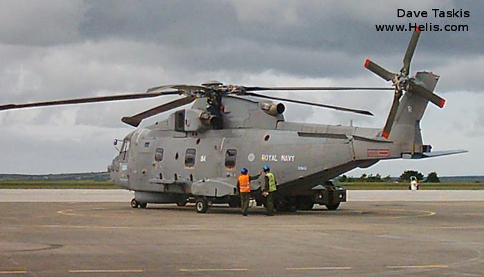 Helicopter AgustaWestland Merlin HM.1 Serial 50118 Register ZH849 used by Fleet Air Arm RN (Royal Navy). Built 2000. Aircraft history and location