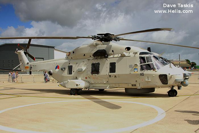 Helicopter NH Industries NH90 NFH Serial 1110 Register N-110 used by Marine Luchtvaartdienst (Royal Netherlands Navy). Aircraft history and location