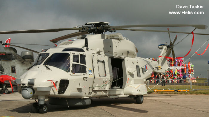 Helicopter NH Industries NH90 NFH Serial 1175 Register N-175 used by Marine Luchtvaartdienst (Royal Netherlands Navy). Aircraft history and location