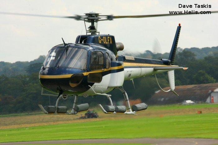 Helicopter Eurocopter AS350B3 Ecureuil Serial 3108 Register N33AR G-OLFA N64AD. Built 1998. Aircraft history and location