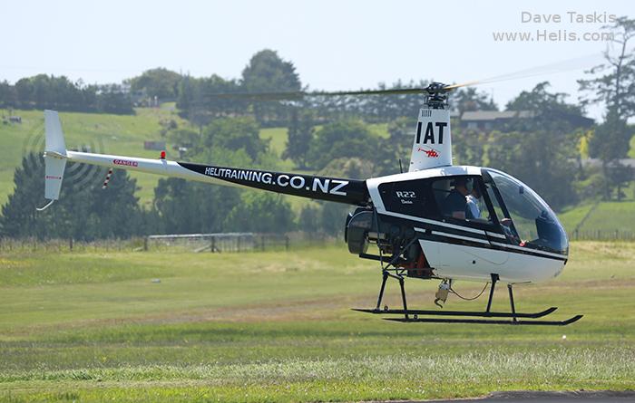 Helicopter Robinson R22 Beta Serial 0642 Register ZK-IAT D-HELO used by North Shore Helicopters. Aircraft history and location