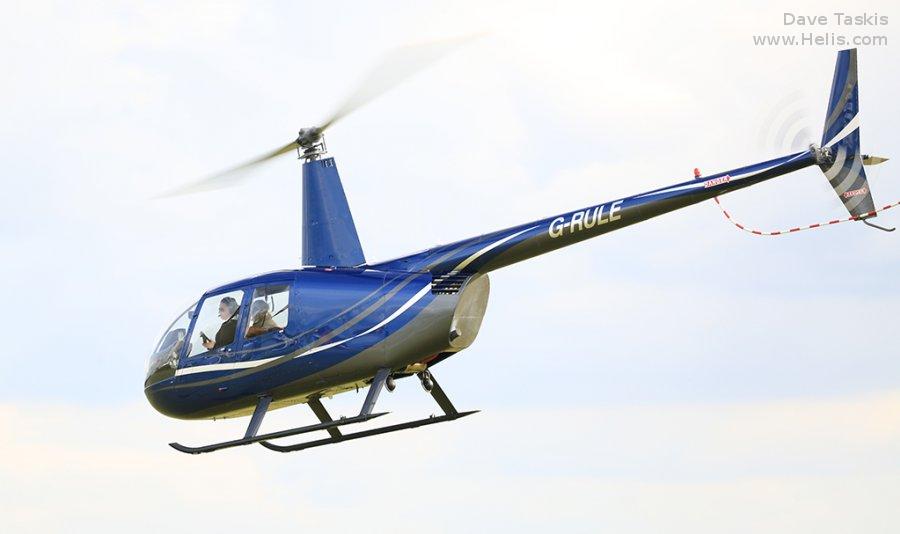 Helicopter Robinson R44 Raven II Serial 11039 Register G-RULE used by Heli Air Ltd. Built 2005. Aircraft history and location