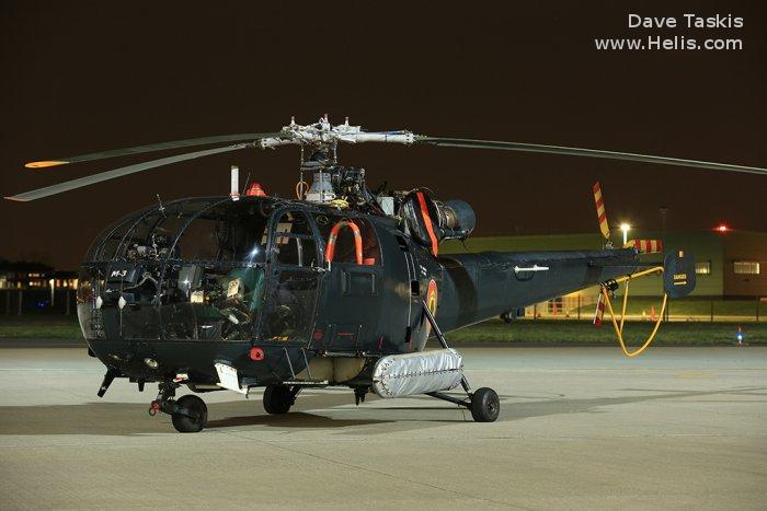 Helicopter Aerospatiale SA316B Alouette III Serial 1817 Register M-3 used by Marine (Belgian Navy) ,United Nations UNHAS. Built 1971. Aircraft history and location