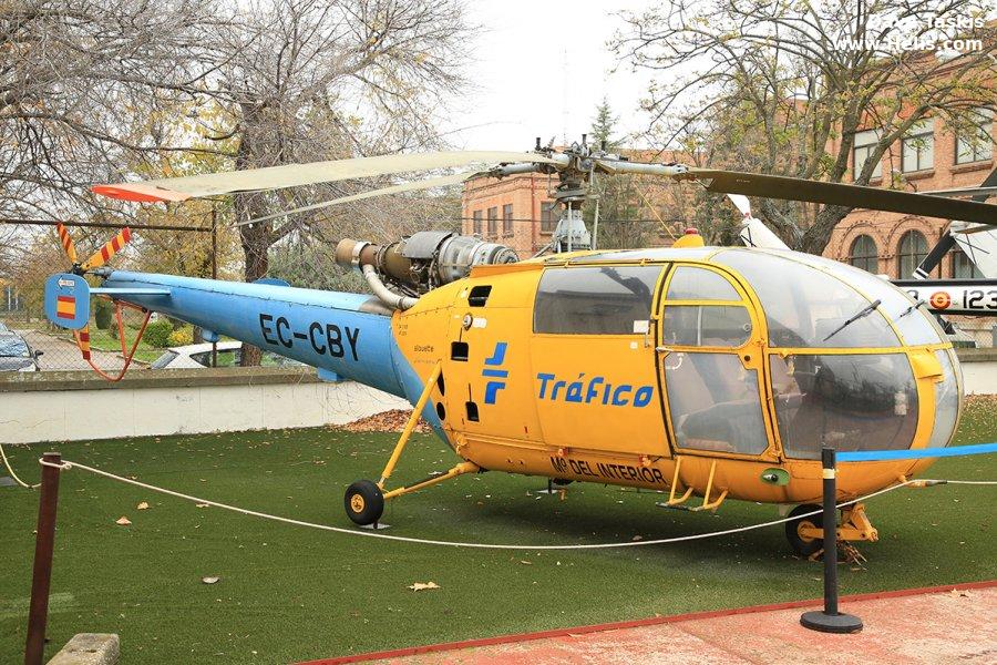 Helicopter Aerospatiale SA319B Alouette III Serial 2021 Register EC-CBY used by Direccion General de Trafico DGT (Traffic Police Directorate ). Built 1972. Aircraft history and location