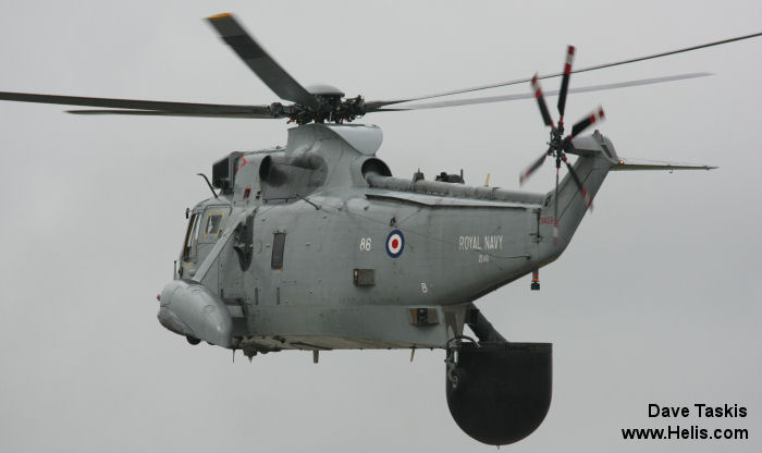 Helicopter Westland Sea King HAS.5 Serial wa 956 Register ZE418 used by Fleet Air Arm RN (Royal Navy). Built 1986. Aircraft history and location