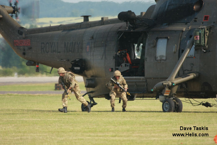 Helicopter Westland Sea King HC.4 Serial wa 963 Register ZF117 used by Vector Aerospace ,Fleet Air Arm RN (Royal Navy). Built 1986. Aircraft history and location