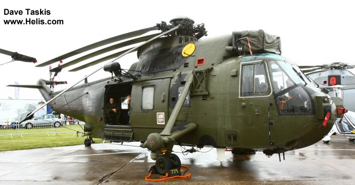 Helicopter Westland Sea King HC.4 Serial wa 973 Register ZF123 used by Fleet Air Arm RN (Royal Navy). Built 1987. Aircraft history and location