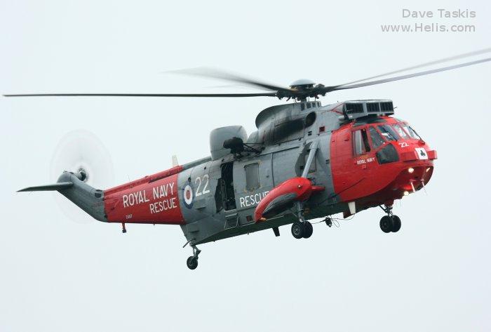 Helicopter Westland Sea King HAS.5 Serial wa 900 Register ZA167 used by Fleet Air Arm RN (Royal Navy). Built 1982. Aircraft history and location