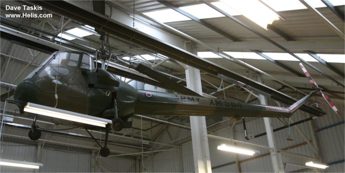 Helicopter Saunders Roe Skeeter 7 Serial S2/5119 Register XM564 used by Army Air Corps AAC (British Army). Built 1959. Aircraft history and location