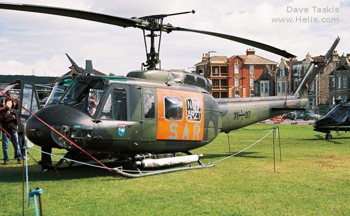 Helicopter Dornier UH-1D Serial 8167 Register 71+07 used by Luftwaffe (German Air Force). Aircraft history and location