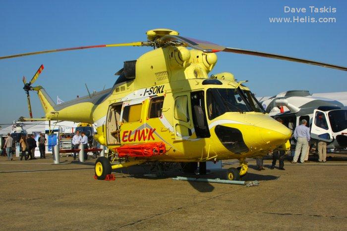 Helicopter PZL W-3A Serial 370705 Register EC-MGN I-SOKL CS-HFA SP-SYI used by Hispánica de Aviación SA HASA ,Eliwork ,HeliBravo. Aircraft history and location