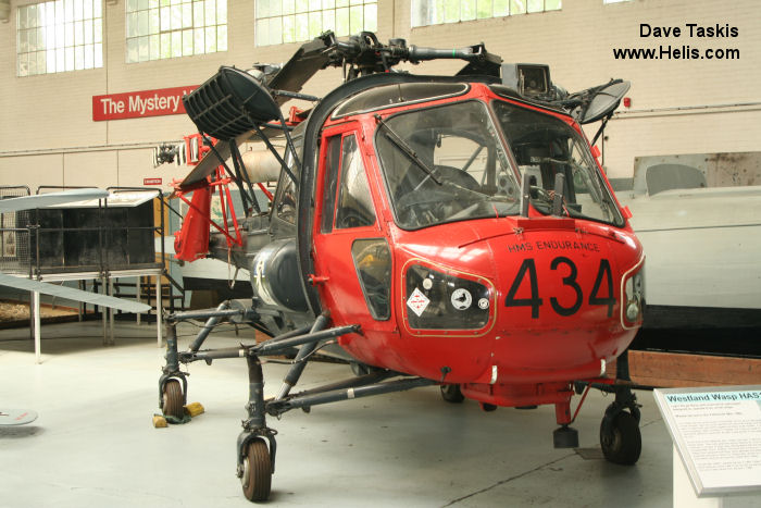 Helicopter Westland Wasp Serial f.9578 Register XS567 used by Fleet Air Arm RN (Royal Navy). Built 1964. Aircraft history and location