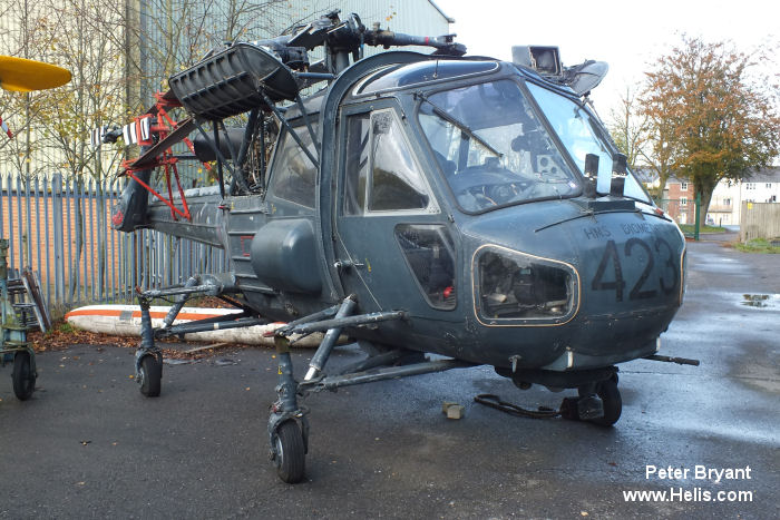 Helicopter Westland Wasp Serial f.9607 Register XT437 used by Boscombe Down Aviation Collection ,Fleet Air Arm RN (Royal Navy). Built 1965. Aircraft history and location