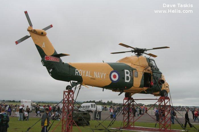 Helicopter Westland Wessex HU.5 Serial wa275 Register XT453 used by Fleet Air Arm RN (Royal Navy). Built 1965. Aircraft history and location