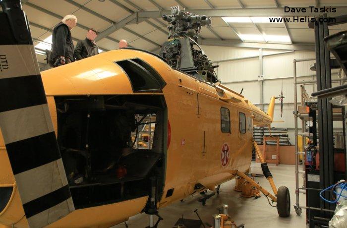 Helicopter Westland Whirlwind HAR.2 Serial wa100 Register G-BVGE 8732M XJ729 used by Royal Air Force RAF. Built 1956. Aircraft history and location