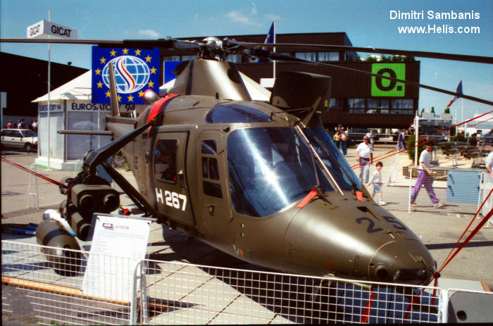 Helicopter SABCA A109BA Serial 0325 Register H25 used by Force Aérienne Belge (Belgian Air Force) ,Aviation Légère de la Force Terrestre (Belgian Army Light Aviation). Built 1993. Aircraft history and location