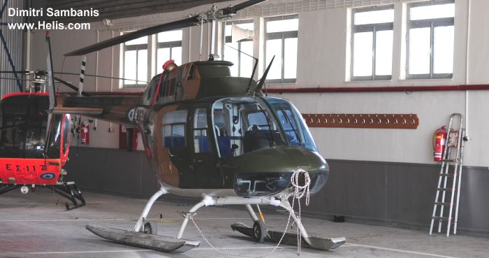 Helicopter Agusta AB206B Serial 8569 Register ES501 used by Elliniki Aeroporia Stratou HAA (Hellenic Army Aviation). Aircraft history and location