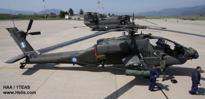 Helicopter McDonnell Douglas AH-64A Apache Serial PV880 Register ES1005 used by Elliniki Aeroporia Stratou HAA (Hellenic Army Aviation). Aircraft history and location