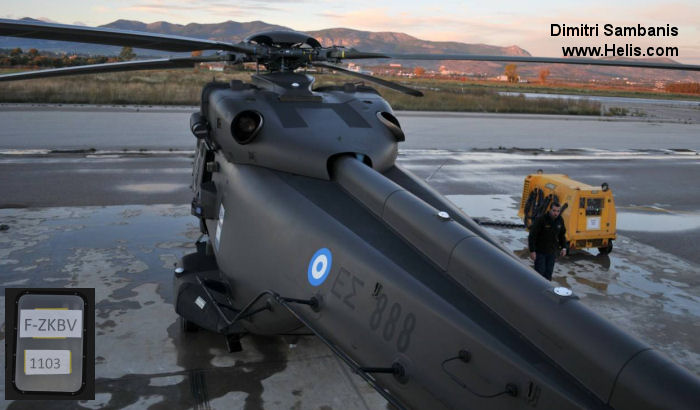 Helicopter NH Industries NH90 TTH Serial 1103 Register ES888 used by Elliniki Aeroporia Stratou HAA (Hellenic Army Aviation). Aircraft history and location