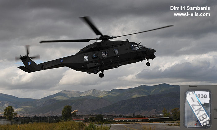 Helicopter NH Industries NH90 TTH Serial 1038 Register ES840 used by Elliniki Aeroporia Stratou HAA (Hellenic Army Aviation). Aircraft history and location
