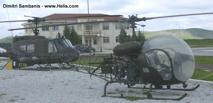Helicopter Bell OH-13H Sioux Serial 2684 Register ES101 used by Elliniki Aeroporia Stratou HAA (Hellenic Army Aviation). Built 1961. Aircraft history and location