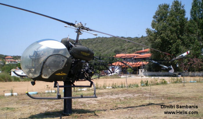 Helicopter Bell OH-13S Sioux Serial 4001 Register ES711 used by Elliniki Aeroporia Stratou HAA (Hellenic Army Aviation). Aircraft history and location