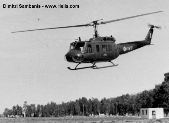 Helicopter Bell UH-1H Iroquois Serial 10163 Register ES601 used by Elliniki Aeroporia Stratou HAA (Hellenic Army Aviation). Aircraft history and location