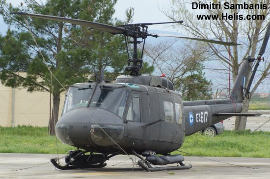 Helicopter Bell UH-1H Iroquois Serial 12162 Register ES617 used by Elliniki Aeroporia Stratou HAA (Hellenic Army Aviation). Aircraft history and location