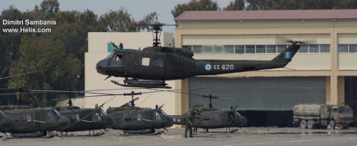 Helicopter Bell UH-1H Iroquois Serial 12161 Register ES620 used by Elliniki Aeroporia Stratou HAA (Hellenic Army Aviation). Aircraft history and location
