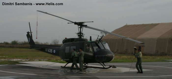Helicopter Bell UH-1H Iroquois Serial 13198 Register ES635 used by Elliniki Aeroporia Stratou HAA (Hellenic Army Aviation). Aircraft history and location
