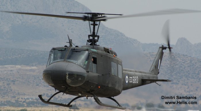 Helicopter Bell UH-1H Iroquois Serial 13918 Register ES680 used by Elliniki Aeroporia Stratou HAA (Hellenic Army Aviation). Aircraft history and location