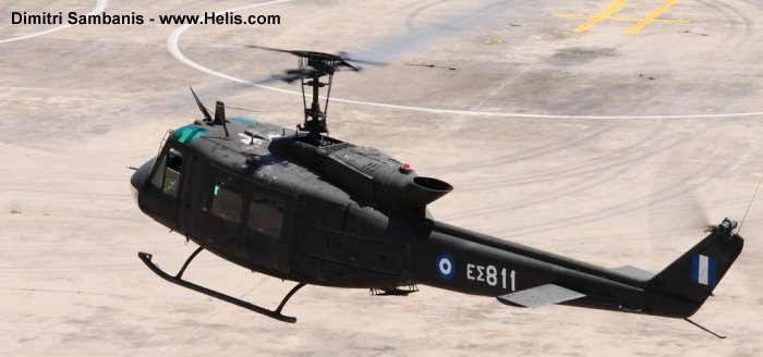 Helicopter Bell UH-1D Iroquois Serial 4735 Register ES811 used by Elliniki Aeroporia Stratou HAA (Hellenic Army Aviation). Aircraft history and location