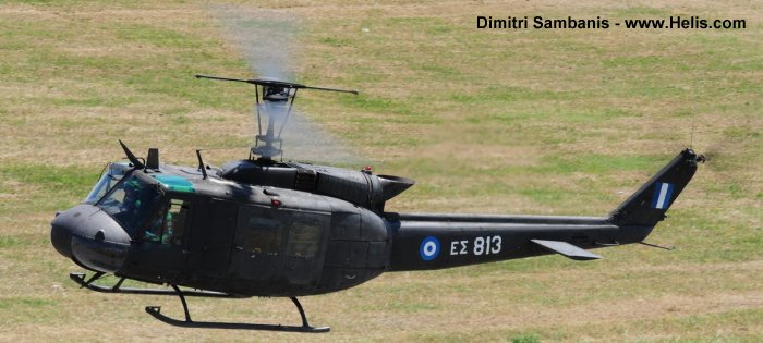 Helicopter Bell UH-1D Iroquois Serial 5263 Register ES813 used by Elliniki Aeroporia Stratou HAA (Hellenic Army Aviation). Aircraft history and location