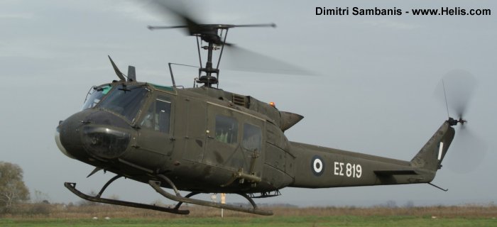 Helicopter Bell UH-1D Iroquois Serial 4820 Register ES819 used by Elliniki Aeroporia Stratou HAA (Hellenic Army Aviation). Aircraft history and location